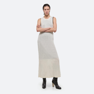 Shop Helmut Lang Sleeveless Crushed Knit Dress In Ivory