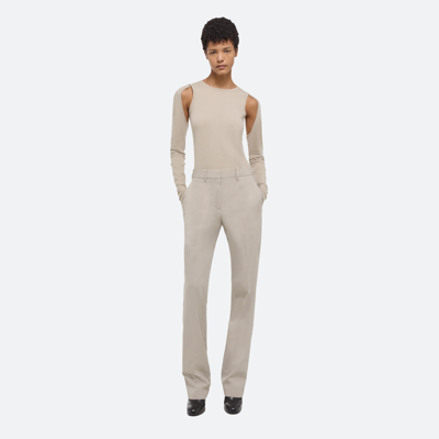 Shop Helmut Lang Cut-out Cotton Sweater In Sand