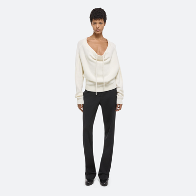Shop Helmut Lang Ruched Dolman Sleeve Sweater In Ivory