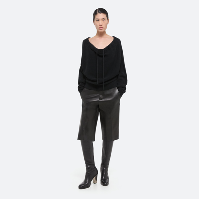 Shop Helmut Lang Ruched Dolman Sleeve Sweater In Black