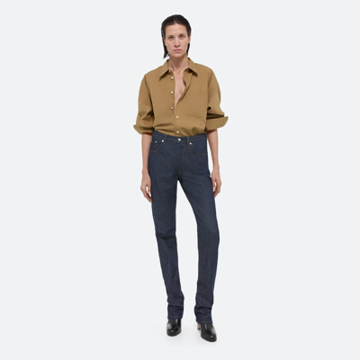 Shop Helmut Lang Mid-rise Slim Jeans In Raw Indigo