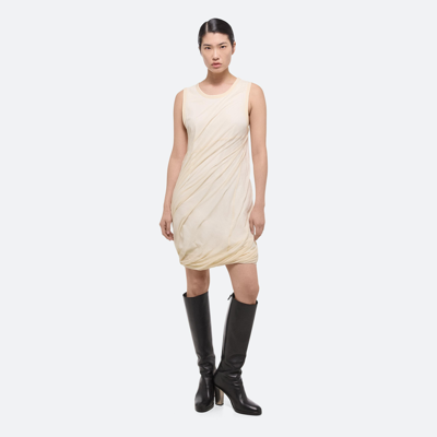Shop Helmut Lang Jersey Bubble Dress In Vanilla