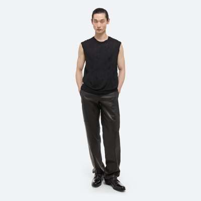 Shop Helmut Lang Sleeveless Crushed Knit Top In Black