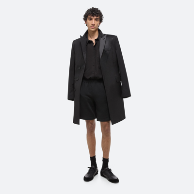 Shop Helmut Lang Cotton Fleece Seatbelt Shorts In Black