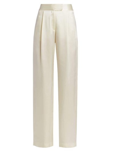 Shop The Sei Women's Wide-leg Silk Trousers In Cream