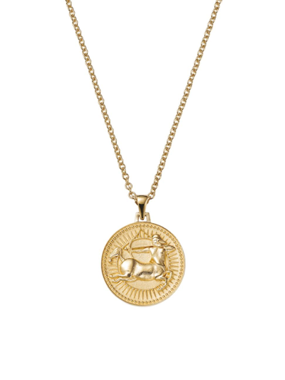 Shop Futura Women's Icons 18k Yellow Gold Zodiac Medallion Necklace In Sagittarius