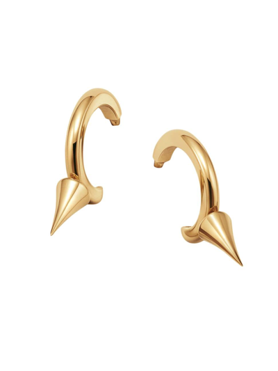 Shop Futura Women's Contemporary 18k Yellow Gold Spiked Hoop Earrings