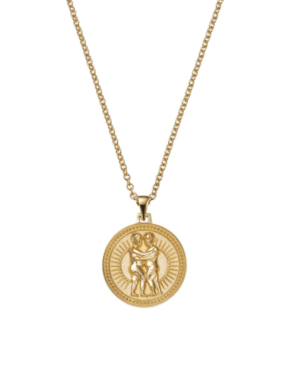 Shop Futura Women's Icons 18k Yellow Gold Zodiac Medallion Necklace In Gemini