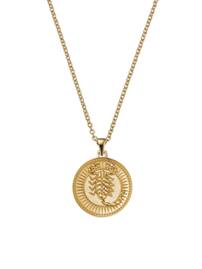 Shop Futura Women's Icons 18k Yellow Gold Zodiac Medallion Necklace In Scorpio