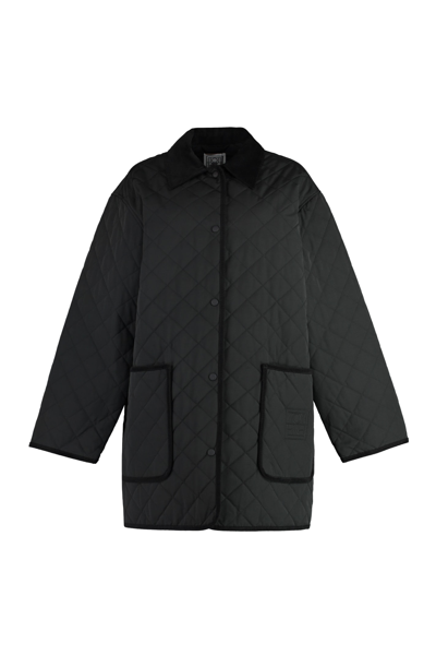 Shop Totême Barn Quilted Jacket In Nero