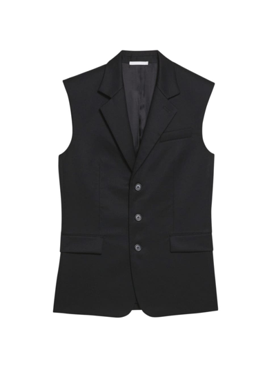 Shop Helmut Lang Men's Wool Notch-lapel Vest In Black