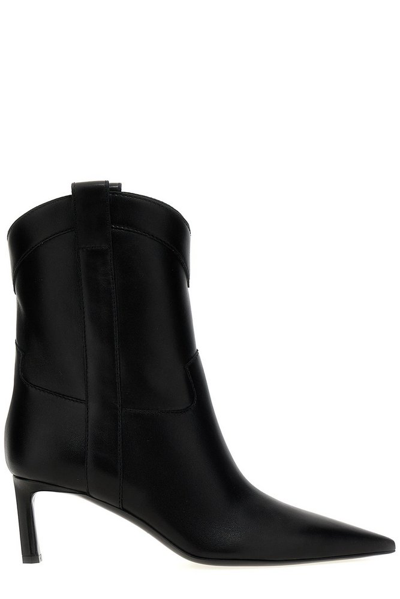 Shop Sergio Rossi Guadalupe Pointed Toe Ankle Boots In Black