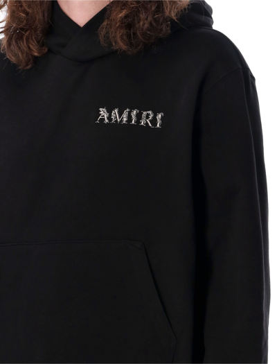 Shop Amiri Ma Baroque Logo Hoodie In Black