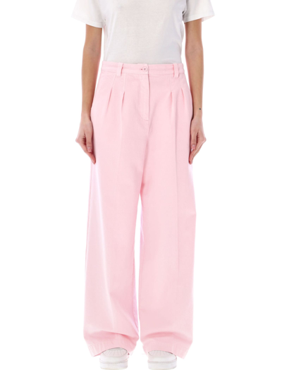 Shop Apc Tresse Pleated Jeans In Pale Pink