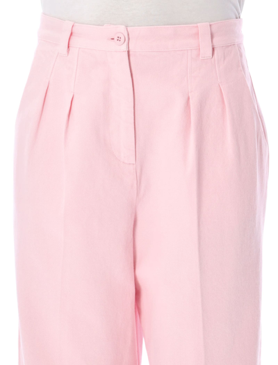 Shop Apc Tresse Pleated Jeans In Pale Pink