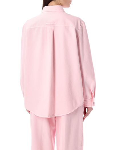 Shop Apc Tina Denim Shirt In Pale Pink