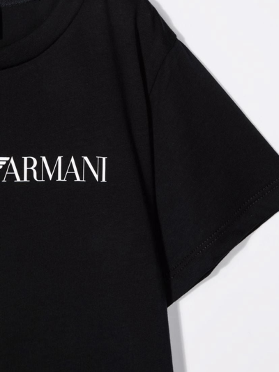 Shop Emporio Armani T-shirt With Print In Blu Navy Logo