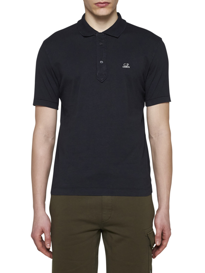 Shop C.p. Company Polo Shirt In Total Eclipse