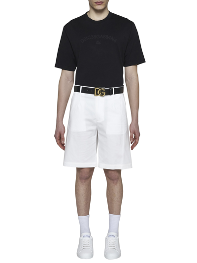 Shop Dolce & Gabbana Shorts In Bianco