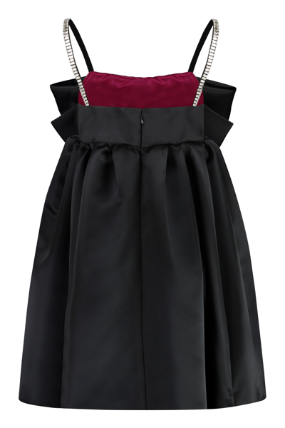 Shop Nina Ricci Satin Dress In Black