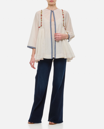Shop Péro Cotton Embroidered Shirt In White