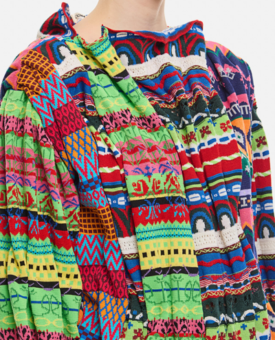 Comme Des Garçons Multicolor Draped Effect Patch Sweater In Multi