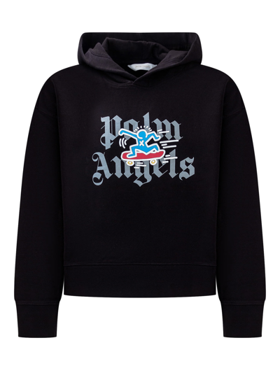 Shop Palm Angels X Keith Haring Hoodie In Black