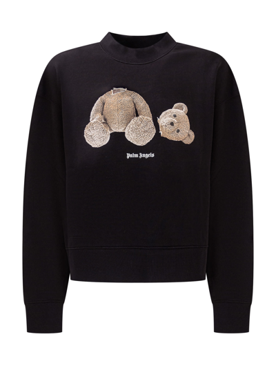 Shop Palm Angels Teddy Bear Sweatshirt In Black Brown