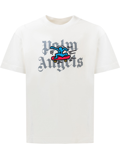 Shop Palm Angels X Keith Haring T-shirt In Off White Black