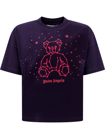 Shop Palm Angels Astro Bear T-shirt In Navy Blue