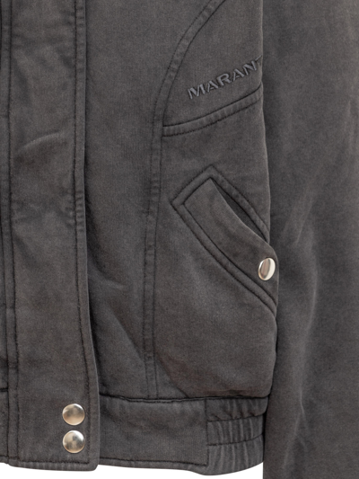 Shop Marant Etoile Parveti Jacket In Faded Black