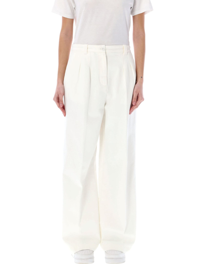 Shop Apc Tresse Pleated Jeans In Off White