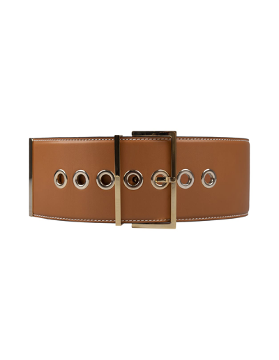 Shop Ermanno Scervino Light Brown Corset Belt With Studs