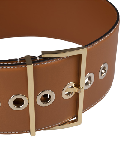 Shop Ermanno Scervino Light Brown Corset Belt With Studs