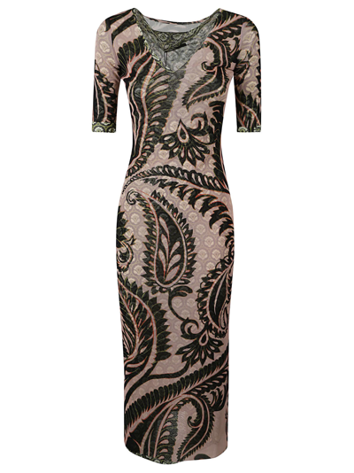 Shop Etro Paisley Detail Long Dress