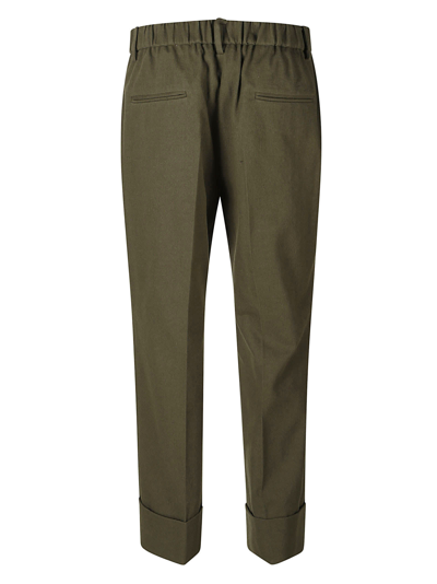 Shop N°21 Straight Concealed Trousers In Green