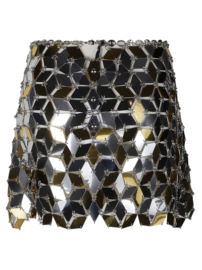 Shop Paco Rabanne Chain Waist Skirt In Silver