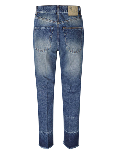 Shop N°21 Straight Buttoned Jeans In Indigo