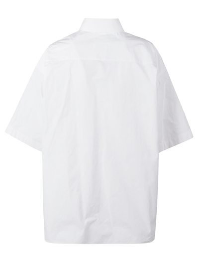 Shop Maison Margiela Oversized Short-sleeved Shirt In White