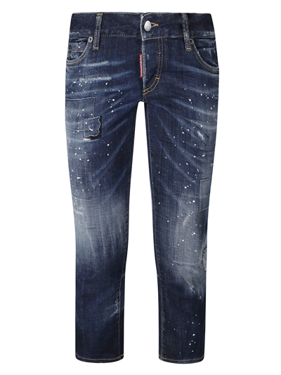 Shop Dsquared2 Fitted Cropped Jeans In Blue
