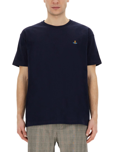 Shop Vivienne Westwood T-shirt With Logo In Blu