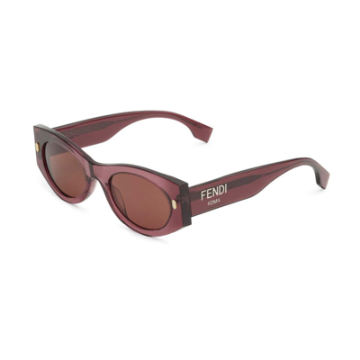Shop Fendi Oval Frame Sunglasses In 81s