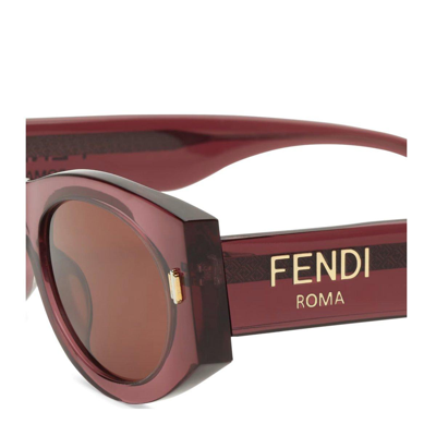 Shop Fendi Oval Frame Sunglasses In 81s