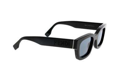 Shop Fendi Rectangular Frame Sunglasses In 01v