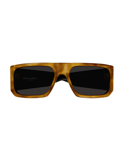 Shop Saint Laurent Sl 635 Acetate Sunglasses In 005 Havana Black Black