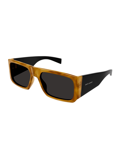 Saint Laurent Sl 635 Acetate Sunglasses In 005 Havana Black Black