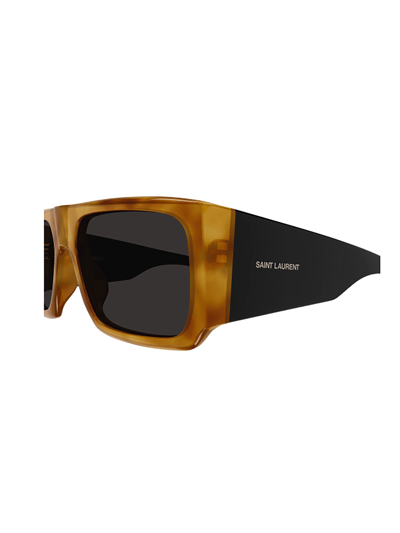 Shop Saint Laurent Sl 635 Acetate Sunglasses In 005 Havana Black Black