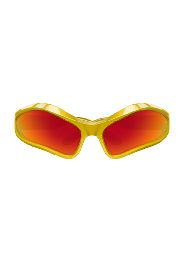Shop Balenciaga Bb0314s Sunglasses In 004 Yellow Yellow Red