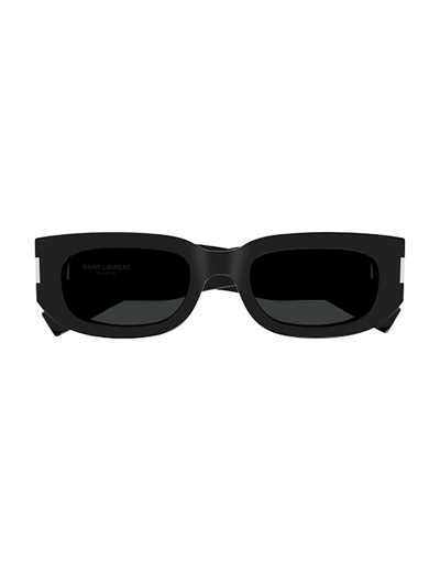 Shop Saint Laurent Sl 697 Sunglasses In 001 Black Black Black