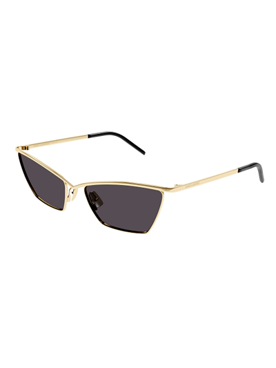 Shop Saint Laurent Sl 637 Sunglasses In 003 Gold Gold Black